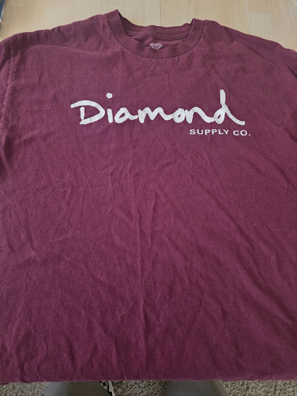 Diamond Supply Co. Maroon Logo Tee Vintage, Rare Color